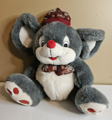 Dan Dee International Limited Gray Christmas Mouse Plush bow tie and hat