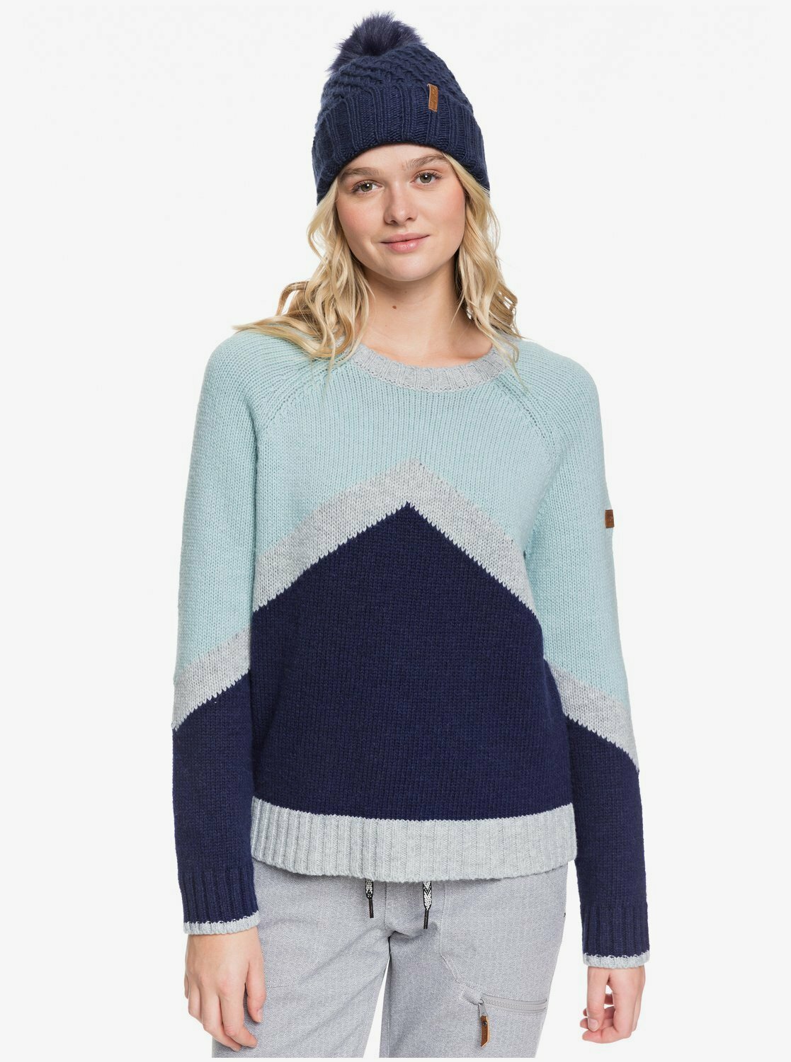 Nuevo Con Etiquetas Para mujeres Roxy Sonido Acogedor Técnico Suéter Costilla Tejido Caliente Talla M
