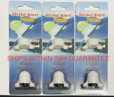 4x LED Night Fishing Bite Alarm Electronic Rod Tip Strike Alert Light Us Stock!