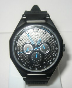 Quartz Armbanduhr Chronograph Schwarz Mit Blauen Zeigern Datum Wochentage Ect Ebay