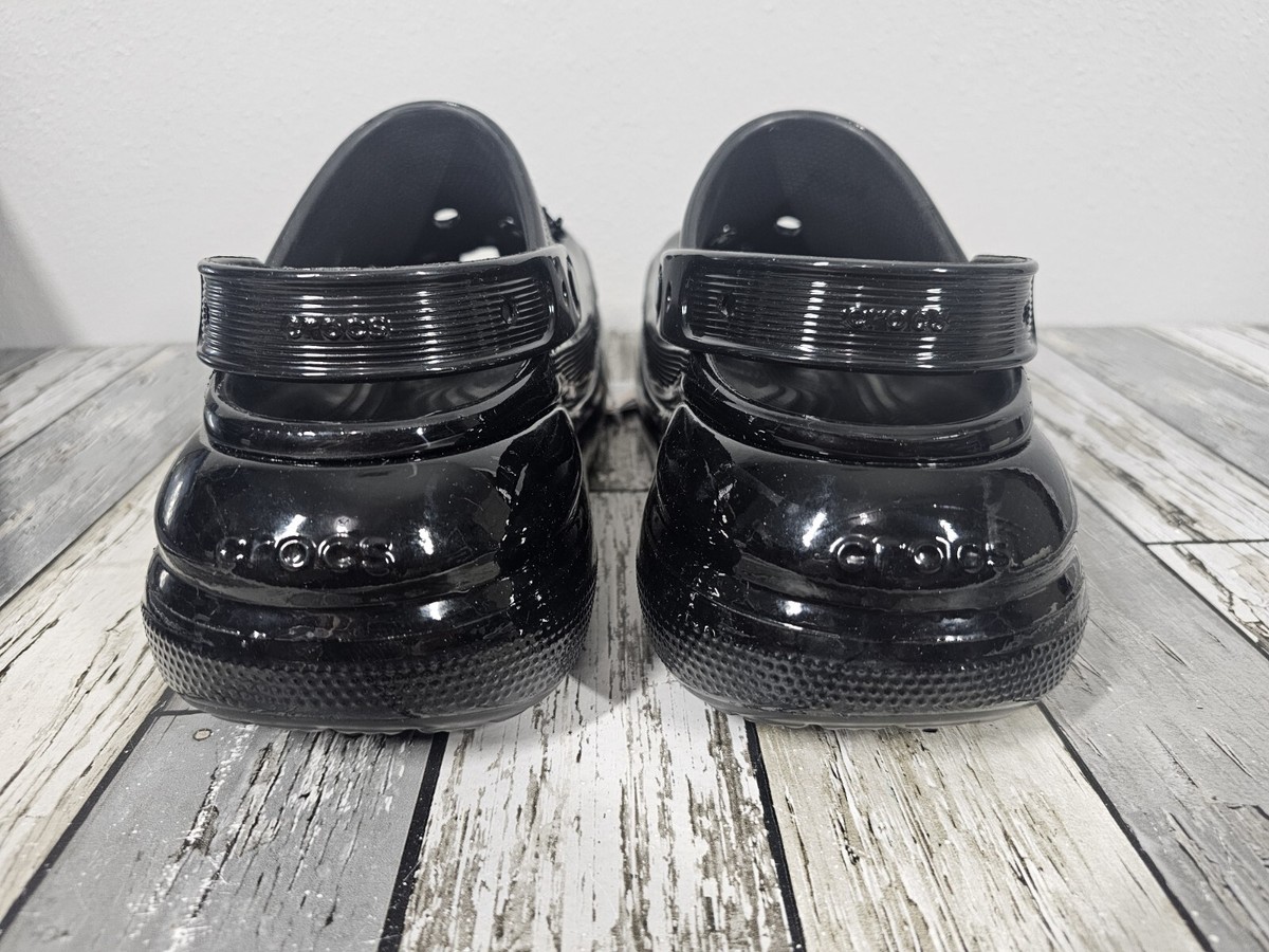 Crocs Mega Crush Clog Platform Black Shine Unisex Men's 9 Crocs Mega Crush Clog Platform Black Shine Unisex Men's 9
