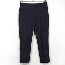 Talbots Pants 6P PETITE Navy Blue White Polka Dot Chatham Ankle Side Zip Stretch