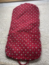 Vera Bradley Garment Bag Red Paisley Pockets Zipper Large Great Condition