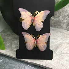 2 PC 2  Rhinestone Butterfly Hair Clip Decorative Hair Pin Barrette Set New 748