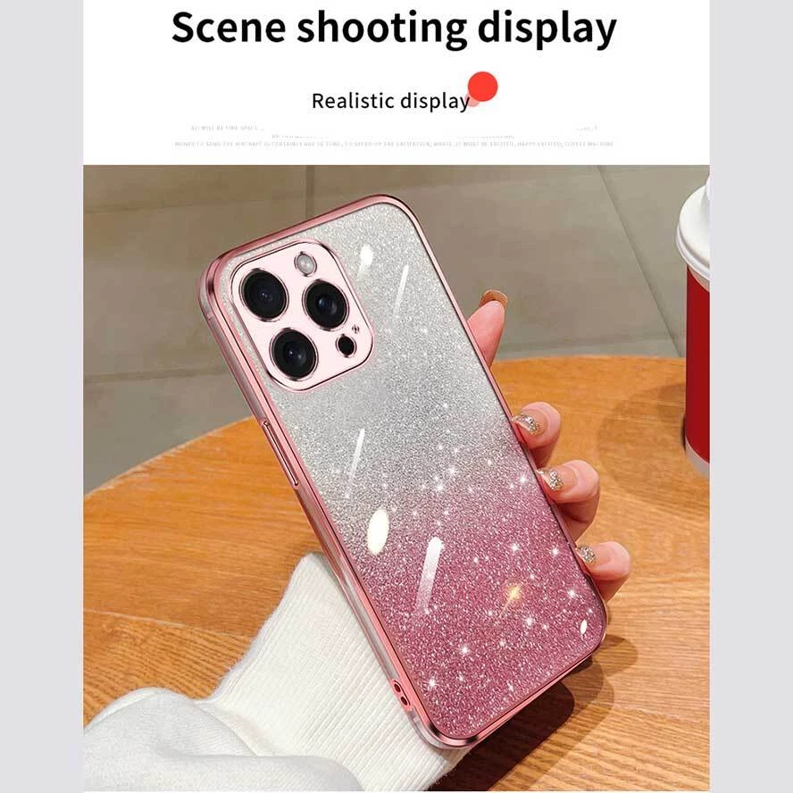 Lila Handyhülle Glitzer Schutzhülle Bling Silikon Soft Plating Tasche Case Cover - Bild 3 von 4