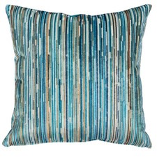 Luxury Velour Abstract Stripe Velvet Cushion Cover in Teal Blue. 17x17"