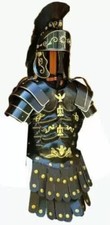 Roman Muscle Blackened Armor cuirass with pauldrons  Medieval Roman Helmet