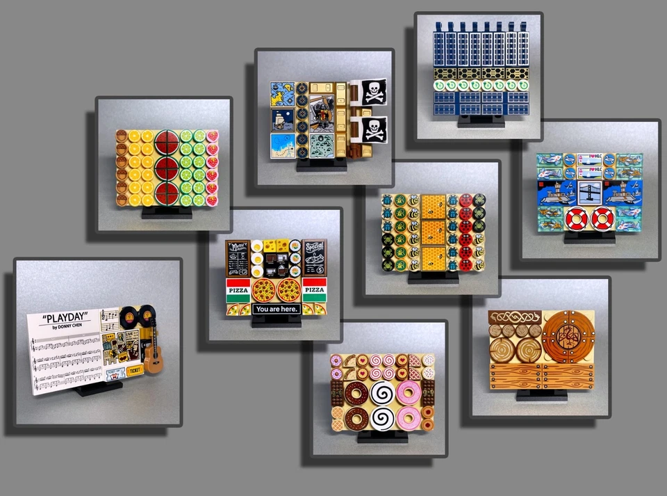 LEGO® Fliesen Figuren Zubehör Musik Obst Insekten Piraten Wikinger Hausbau