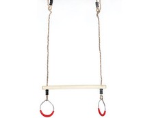New PLAYBERG Kids Trapeze Swing Bar with Rings with Hanging Ropes, QI003372
