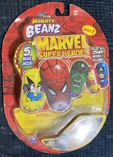 Five 2003 Mighty Beanz Marvel Super Heroes Sealed Pack Series 1 Includes 5 Beanz