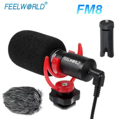 Feelworld FM8 3.5mm Condenser Interview Microphone Universal for Camera Phone 