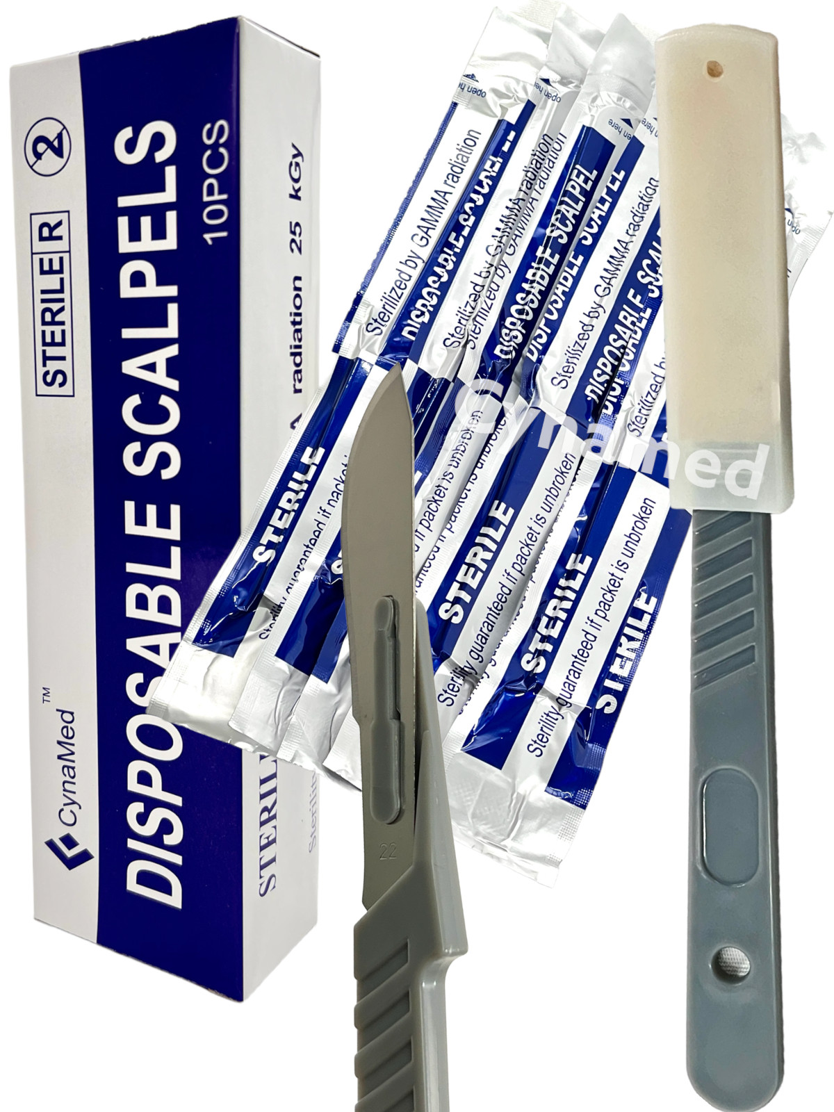 New Disposable Scalpel Blades With Plastic Handle ( Box of 10 ) Sterile Surgical