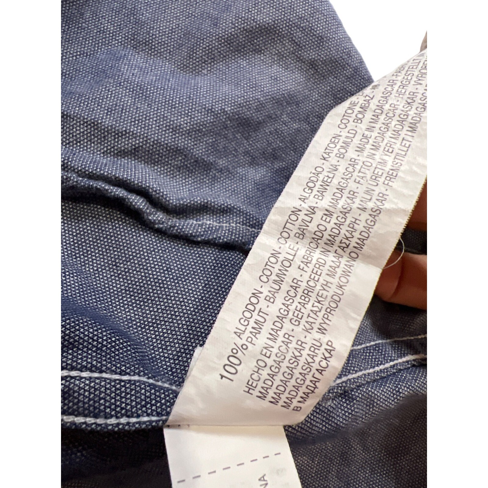 zara man basic blue denim cotton button down chin… - image 8