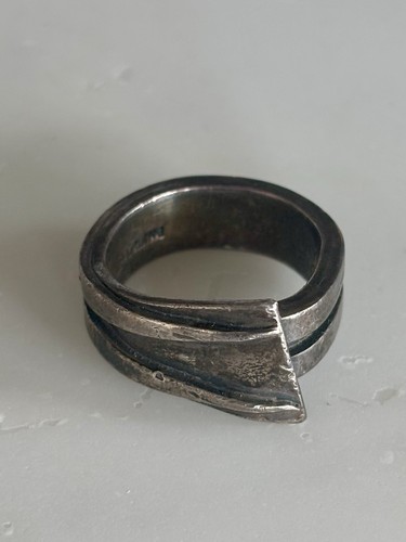 Vintage Henry Steig Sterling Silver Hand Wrought Ring Size 5.75
