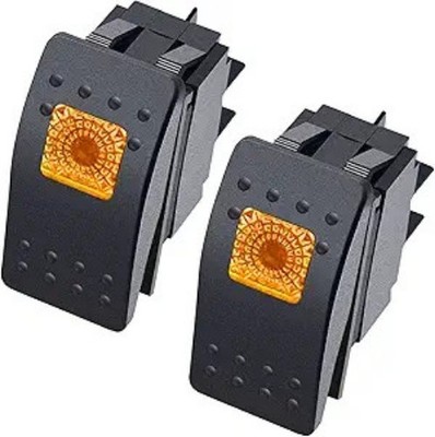 2Pcs Boat Marine Lighted Rocker Switch 12V 20A 4Pin On/Off with Yellow