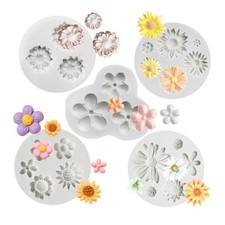 Flower Fondant Cake Molds - Silicone Mold - 5 Pieces