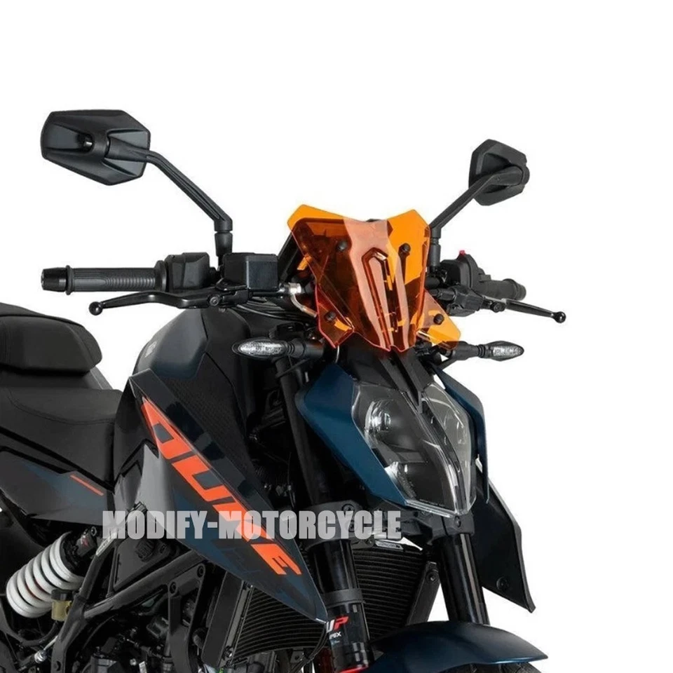 390 Duke Orange Touring Screen Windshield Deflector For KTM 390 Duke 2024 2025 - Image 3 of 4