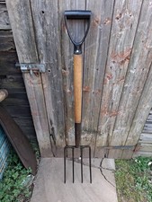 Spearwell Garden 4 Prong Fork, Wooden Handle, Serviced, Ready To Use