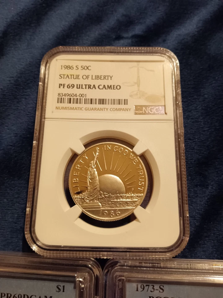 Lot of 3 1986S Statue of Liberty PF 69 U.C 1973S,1974SPCGS69 DCAMSClad Eisenhow. - Image 3 of 4