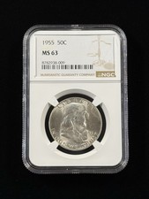 1955 50C Franklin Half Dollar (Bugs Bunny Not Labeled) NGC MS63 Item #559