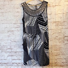 Bisou Bisou Womens Sleeveless Jersey Drawstring Dress Chain Neckline Size 12