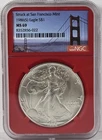 1986 (S) Eagle S$1 MS 69 Red Core, Bridge Label NGC