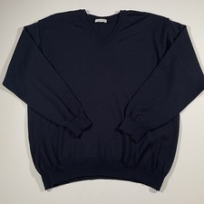 Peter Hahn Pullover Herren Gr 52 Navy 100% Schurwolle V-Ausschnitt Feinstrick