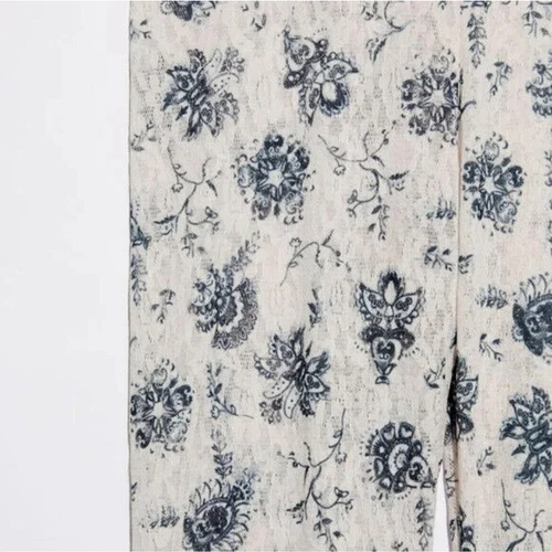 Free People Layered In Lace Leggings, Size XS, Ivory Combo (Cream Navy) New - Picture 6 of 9