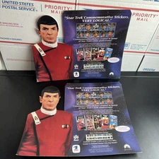 VTG Star Trek Commemorative Sticker Advertising Cardboard Display Leonard Nimoy