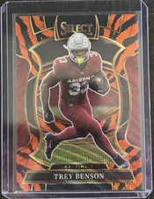 2025 Panini Select Trey Benson Concourse Level Tiger Stripe Cardinals
