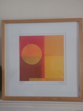 Vintage Retro 1990's Ikea Amaina Signed Lithograph Print Wall Art Picture Sunset