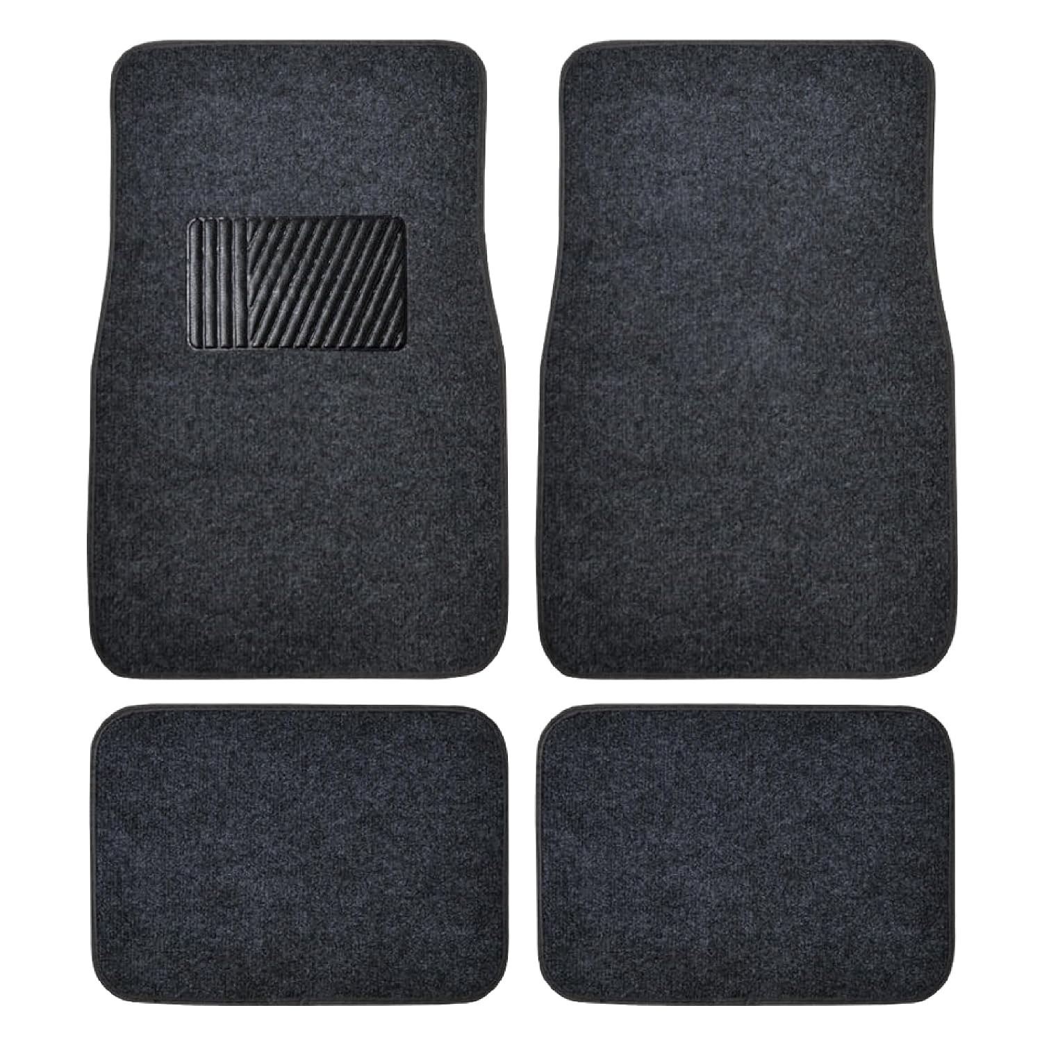 Dark Gray Universal Fit Carpet Floor Mats for Cars 4-Piece Interior Set ...