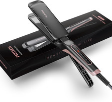 Professional Flat Iron 1.77-Inch Wide Plate Titanium Hair Straightener, 5 Adjust