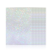25 Feuilles Vinyle Adhesif Holographique, Feuille de Vinyle Holographique Gli...