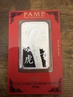2022 PAMP SUISSE LUNAR CALENDAR TIGER 1oz 0.999 FINE SILVER BAR IN ASSAY C001953