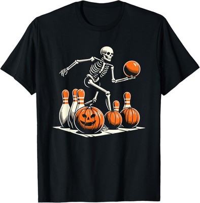 Skeleton Bowling Player Funny Bowler Halloween T-Shirt