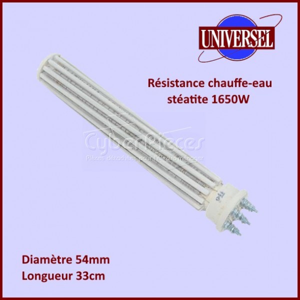 Résistance stéatite 1650W pour réparer un chauffe-eau en panne de 54mm
