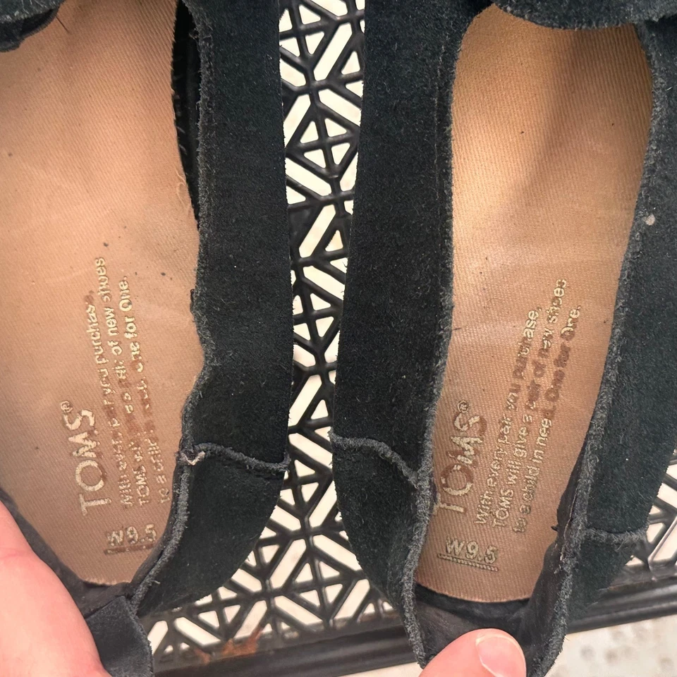 TOMS Alpargata de Gamuza Negra Zapatos Sin Cordones para Mujer Talla 9.5 Informales Foto 4 de 4