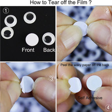 240Pcs Googly Eyes with Self-Adhesive Black White Small Plastic Wiggle Sticke...