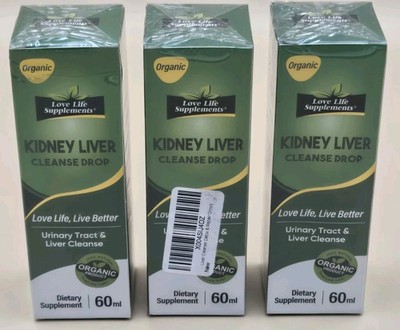 Love Life Supplements Kidney Liver Cleanse 3-Pack 180ml Total Herbal NEW