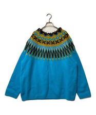 LOEWE Mohair blend Nordic sweater, oversized, all-over print. H526Y14KLJ XL Blue