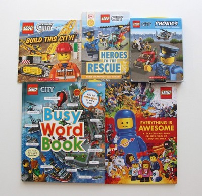 Lego City Early Reader Book Lot: Busy Word Book , Search & Find, Phonics Readers