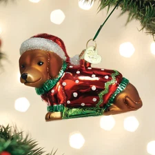 Old World Christmas - Dashing Dachshund Puppy - 12649