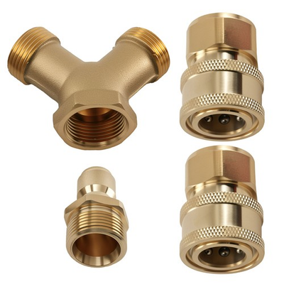 #ad 3 8#x27;#x27; Pressure Washer Tee Brass Quick Coupler Y Splitter Coupler Dual Gun $22.16