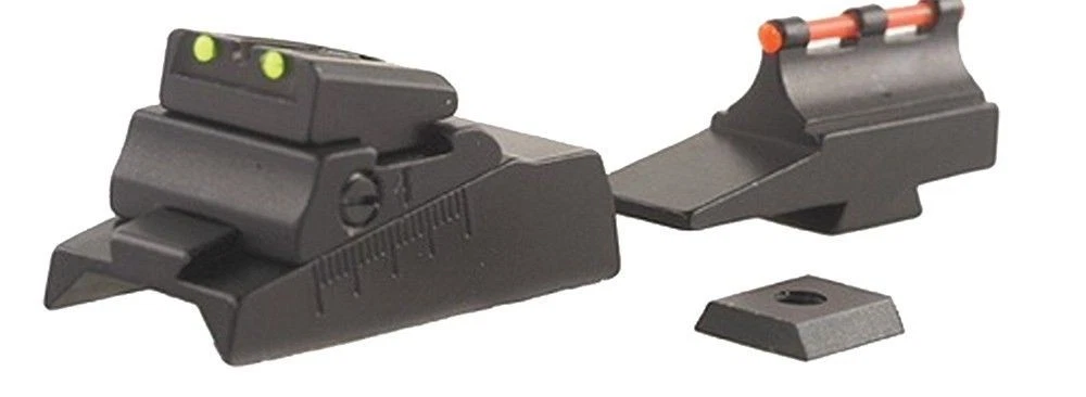 Williams Muzzleloader Fire Sight Set For CVA Octagon Barrel - 66653, Fiber Optic, Adjustable, Green/Red/Black