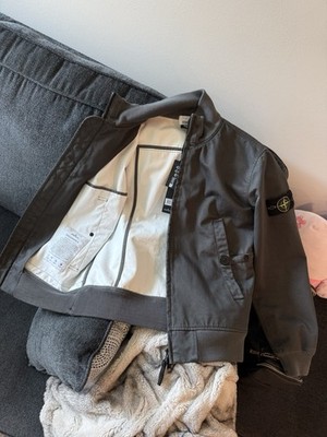 Stone Island Raso Gommato Bomber Jacket Black M Full Zip Wind Resistant