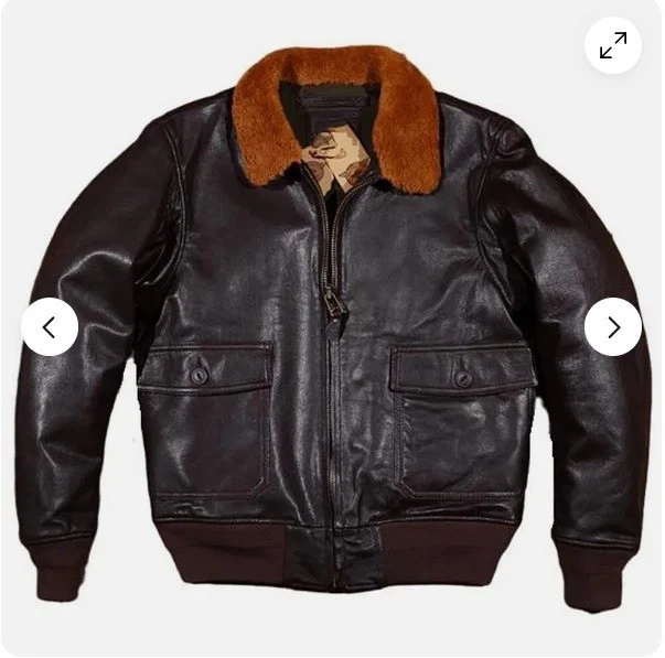 G-1 AVIATOR A-2 BOMBER BROWN US NAVY FLIGHT REAL LEATHER JACKET FOR MENS