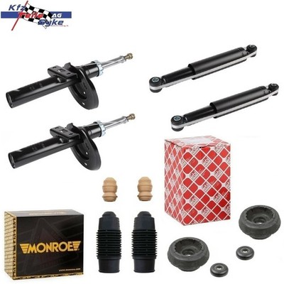 4x GASDRUCK STOSSDÄMPFER + MONROE PROTECTION KIT + FEBI DOMLAGER VORNE + HINTEN