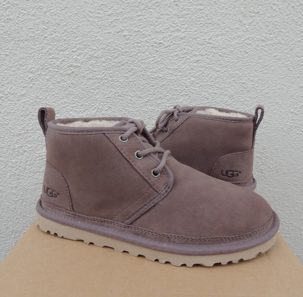 STIVALETTI UGG NEUMEL GRIGIO TEMPESTOSO SCAMOSCIATO LANA DI PECORA DONNA US 11 EUR 42 ~NUOVI CON SCATOLA