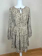 Shein Cream and Blue Tiered Dress Size Large (G8)